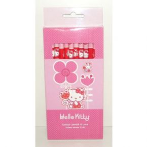 Caja 12 lpices de colores HELLO KITTY 